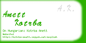 anett kotrba business card
